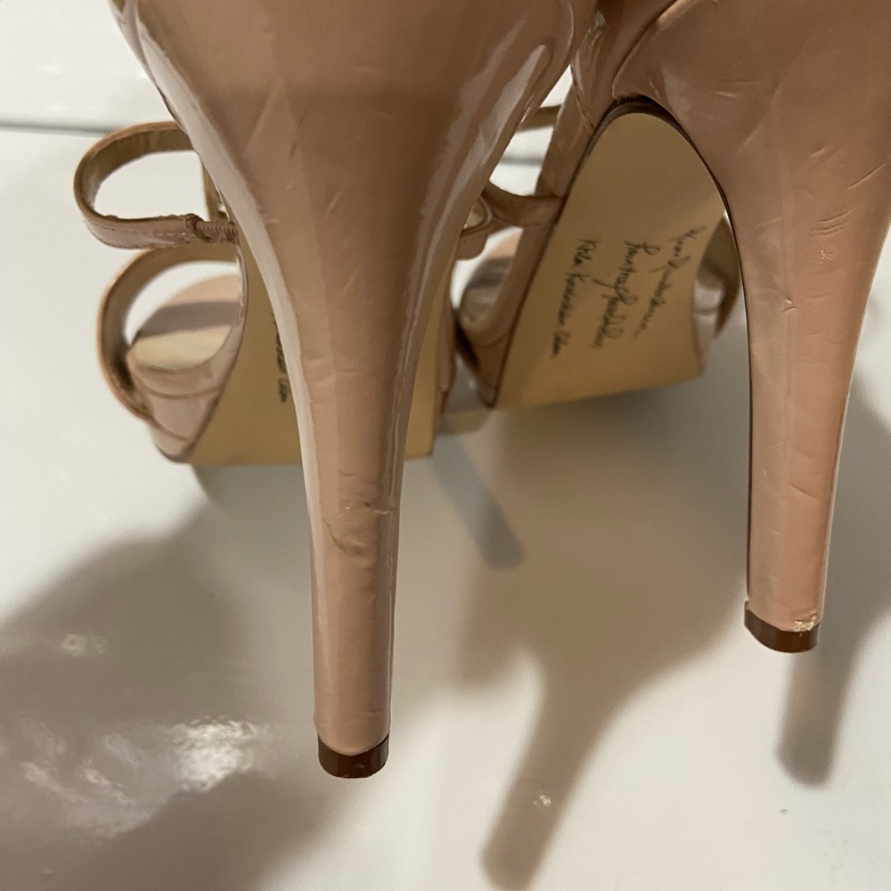 Kardashian Kollection Helen Nude stiletto heels/open toe size 9 & ankleT strap - Picture 3 of 13